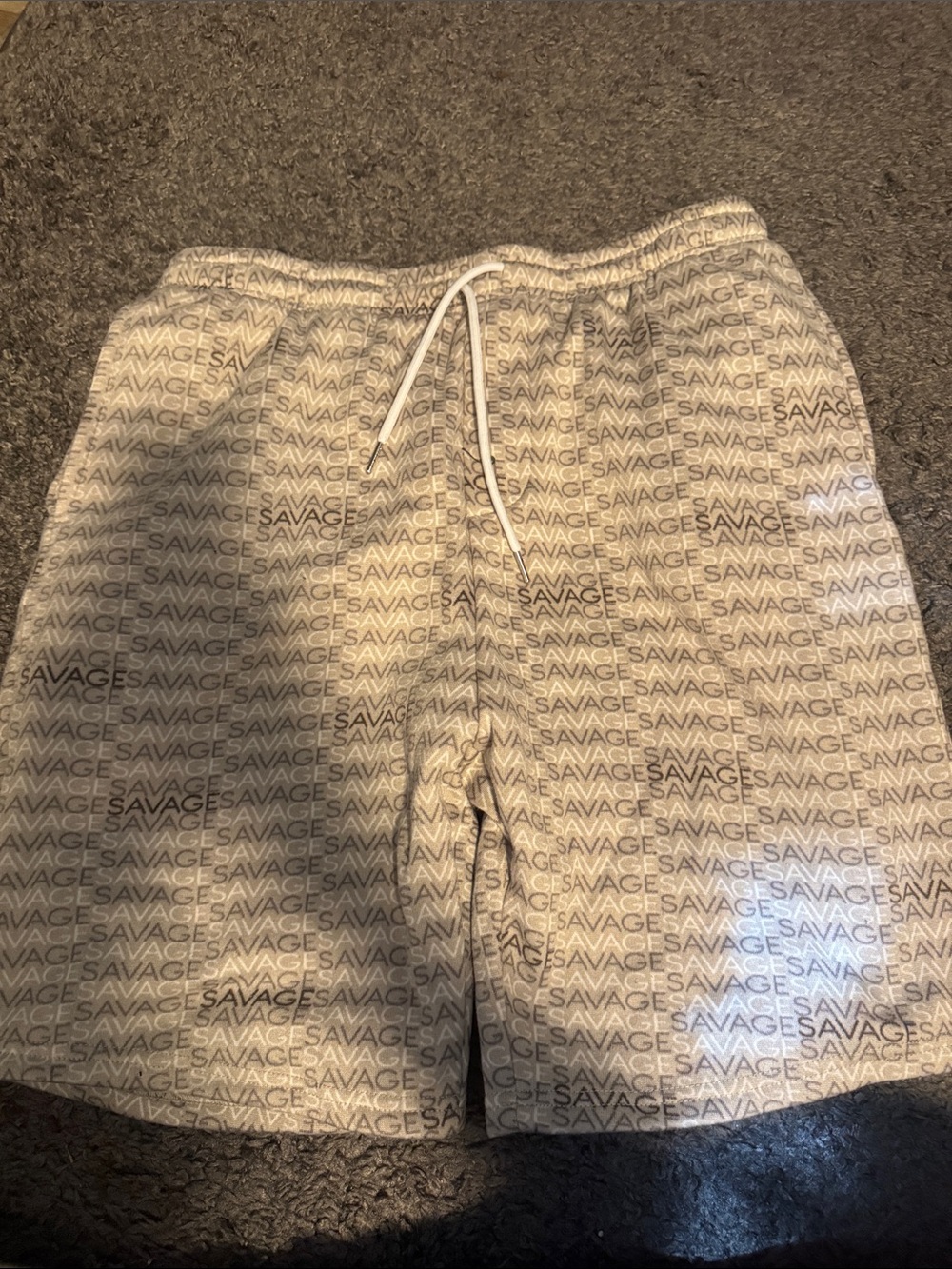Men's White Logo-Print Athletic Swim Shorts